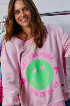 Hammill & Co Jumpers|Hammil & Co Happy Sweat - Pink