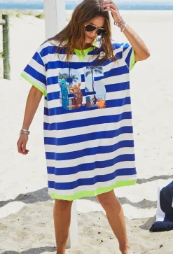 Hammill & Co Dresses|Hammill & Co Beach Sweat Dress - Royal/White Stripe