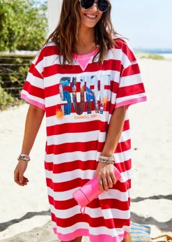 Hammill & Co Dresses|Hammill & Co Beach Sweat Dress - Red/White Stripe