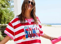 Hammill & Co Dresses|Hammill & Co Beach Sweat Dress - Red/White Stripe