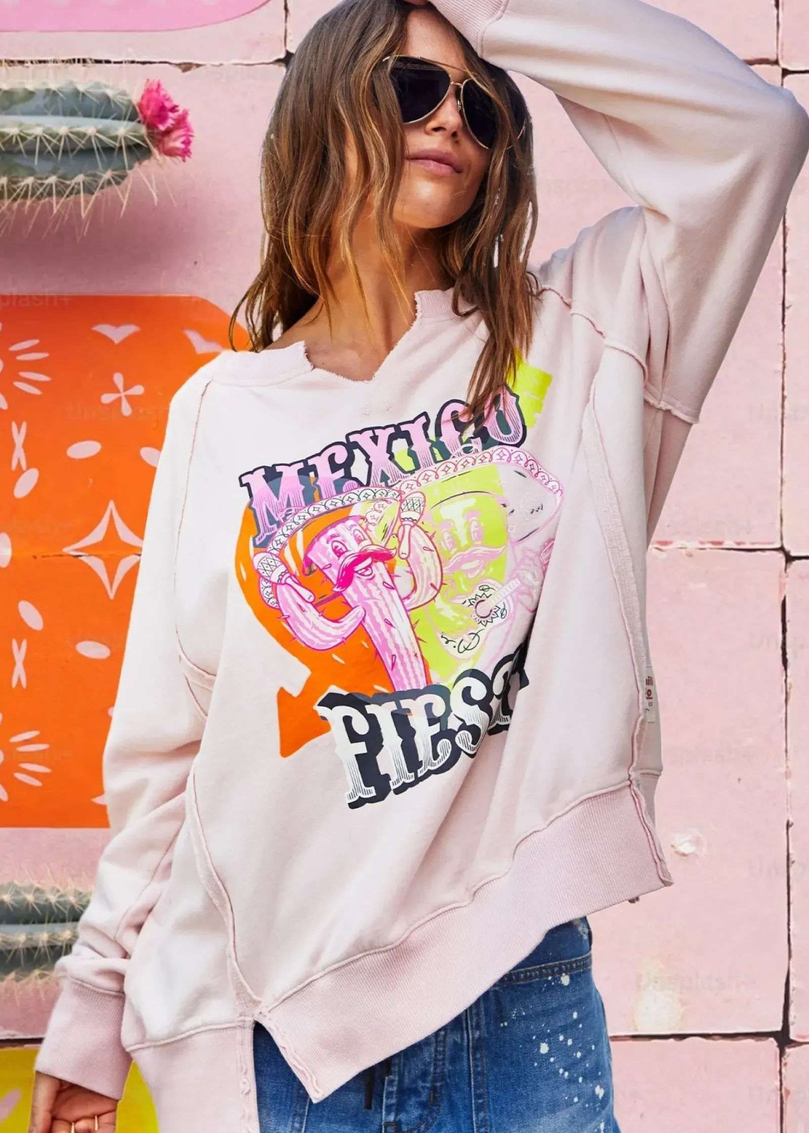 Hammill & Co Jumpers|Hammill & Co Vintage Fiesta Sweat - Pink