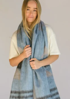 Hobo & Hatch Ponchos & Scarves|Hobo & Hatch Scarf- Aztec Denim