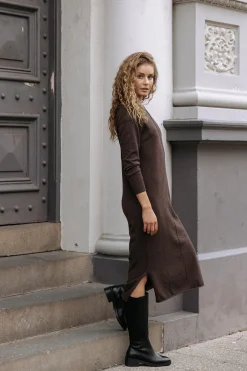 Humidity Knitwear|Dresses|Elena Dress - Espresso