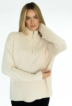 Humidity Tops|Knitwear|Gabriel Zip Jumper - Sand