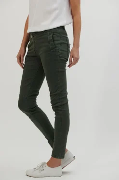 Italian Star Toggle Menu|Pants|Button Jean - Military
