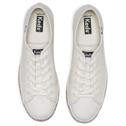 Keds Sneakers|Triple Up Leather Leopard Stripe - White/Tan
