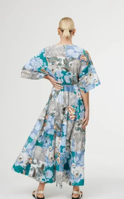 Kinney Dresses|Ellis Dress - Cyan Patchwork