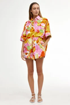 Kinney Tops|Juniper Shirt - Capri Abstract