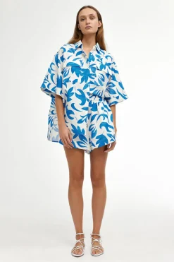 Kinney Tops|Juniper Shirt - Mosaic Blue