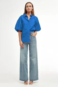 Kinney Tops|Zoya Shirt - Cobalt