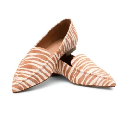 Millwoods Slip On & Sandals|Poplar Pointed Flat- Brown Zebra