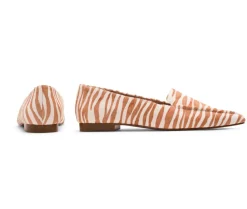 Millwoods Slip On & Sandals|Poplar Pointed Flat- Brown Zebra
