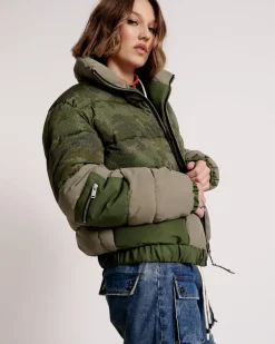 One Teaspoon Jackets & Coats|Dirtee Love Camo Puffa Jacket - Khaki