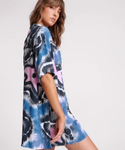 One Teaspoon Tops|Hand Painted Floral Short Sleeve Shirt - Multi