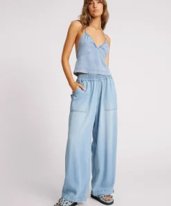 One Teaspoon Pants|Jeans|Tencel Parachute Pants - Soft Blue
