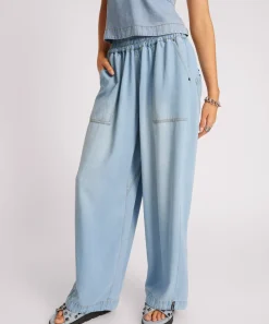 One Teaspoon Pants|Jeans|Tencel Parachute Pants - Soft Blue