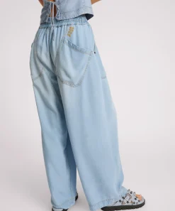 One Teaspoon Pants|Jeans|Tencel Parachute Pants - Soft Blue