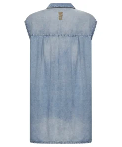 One Teaspoon Dresses|Tencel Shirt Dress - Soft Blue