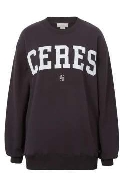 Ceres Life Tops|Oversized Slouchy Crew - Phantom Heritage Logo