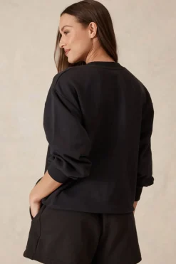 Ceres Life Tops|Oversized Slouchy Crew - Phantom Heritage Logo