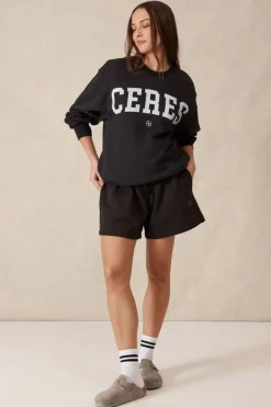 Ceres Life Tops|Oversized Slouchy Crew - Phantom Heritage Logo