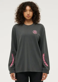 P.E Nation Tops|Phoenix Long Sleeve Tee - Washed Dark Shadow