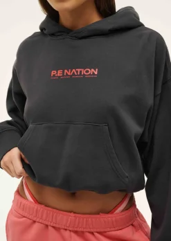 P.E Nation Tops|Transition Hoodie - Washed Ebony
