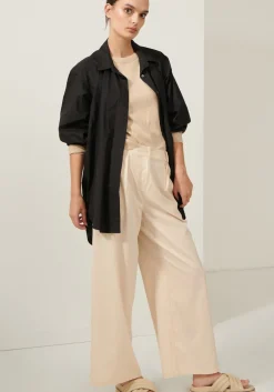 Pol Tops|Lagoon Drape Back Shirt- Black