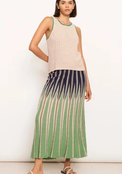 Pol Tops|Xander Crochet Tank - Pebble/Ink/Green
