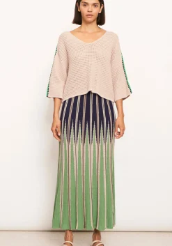 Pol Tops|Xander Crochet Tee - Pebble/Ink/Green