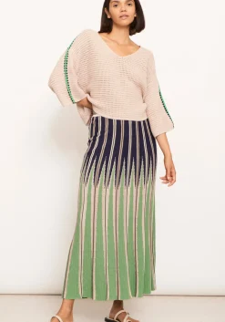 Pol Tops|Xander Crochet Tee - Pebble/Ink/Green