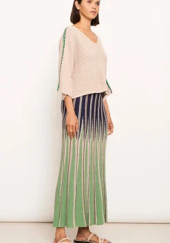 Pol Tops|Xander Crochet Tee - Pebble/Ink/Green