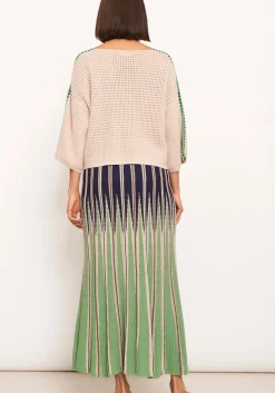 Pol Tops|Xander Crochet Tee - Pebble/Ink/Green