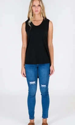 3rd Story Toggle Menu|Tops|Madison Tank Black
