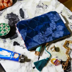Sage & Clare Accessories|Sage & Clare Bernanda Velvet Pouch - Lapis