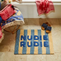 Sage & Clare Bath Mats|Sage & Clare Ira Nudie Rudie Bath Mat - Blue Jean