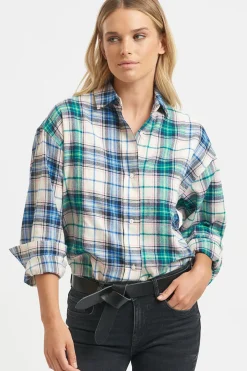 Shirty Clothing Tops|Shirty The Classic Flannel Shirt - Blue Green Combo