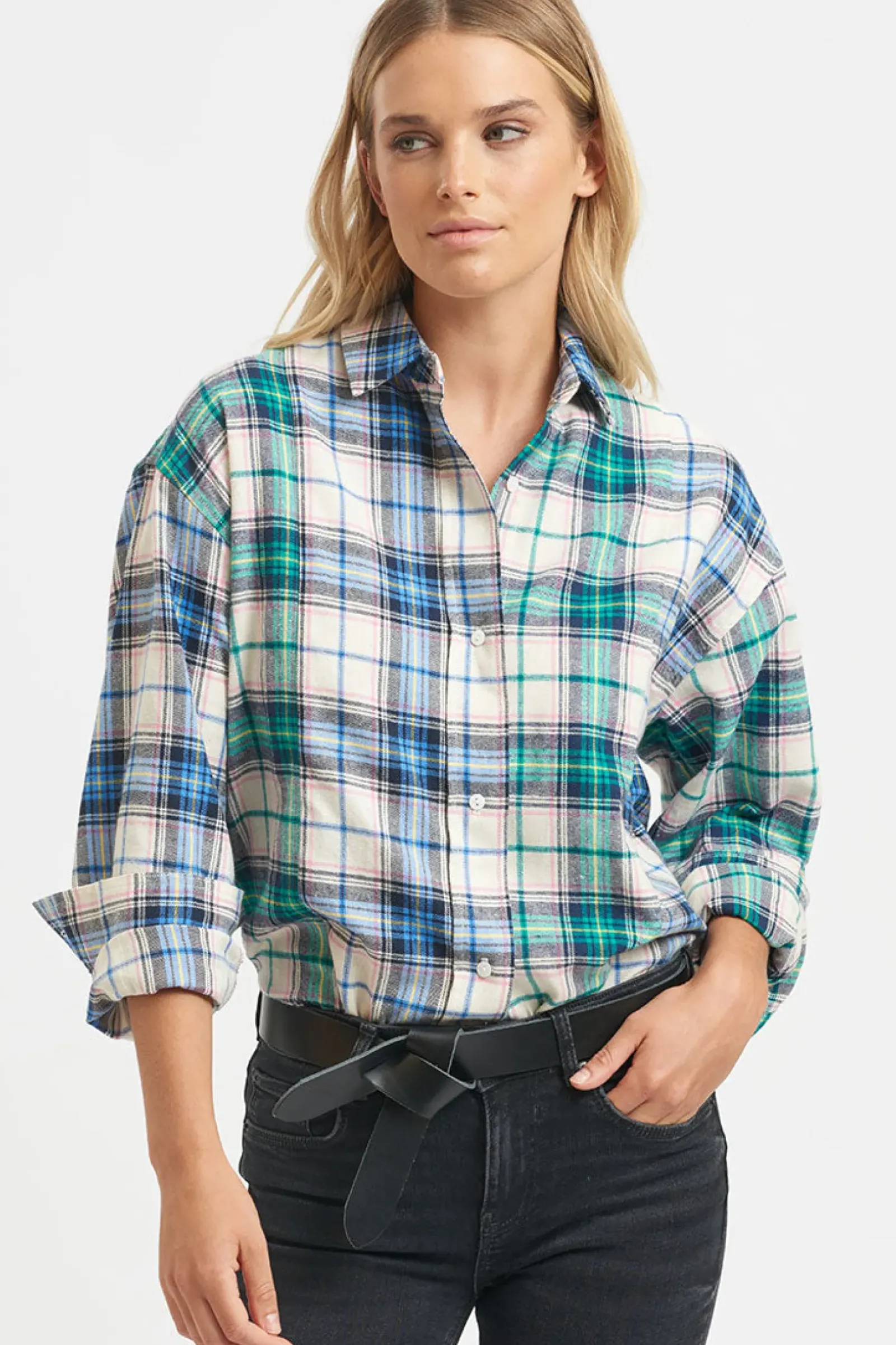 Shirty Clothing Tops|Shirty The Classic Flannel Shirt - Blue Green Combo