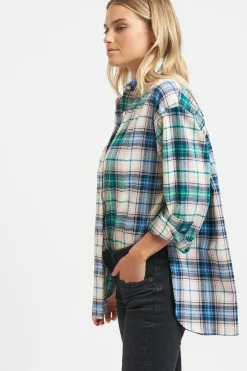 Shirty Clothing Tops|Shirty The Classic Flannel Shirt - Blue Green Combo