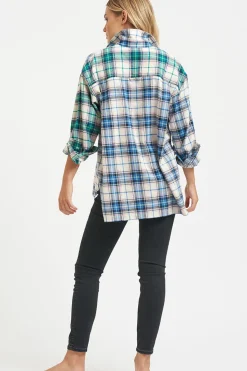 Shirty Clothing Tops|Shirty The Classic Flannel Shirt - Blue Green Combo