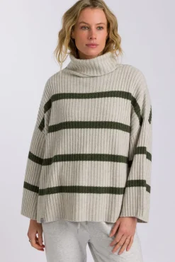 Talamaya Knitwear|Divine Rib Pullover - Loden Stripe