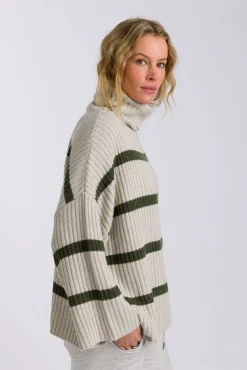 Talamaya Knitwear|Divine Rib Pullover - Loden Stripe