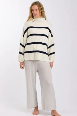 Talamaya Knitwear|Divine Rib Pullover - Starling Stripe
