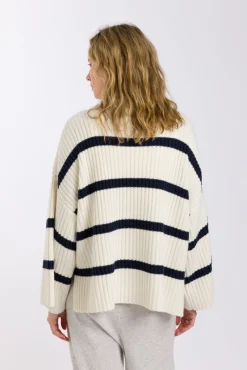 Talamaya Knitwear|Divine Rib Pullover - Starling Stripe