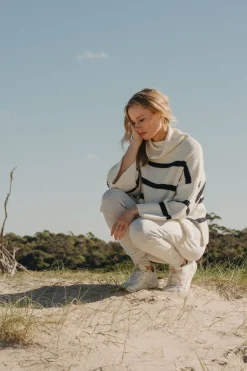 Talamaya Knitwear|Divine Rib Pullover - Starling Stripe
