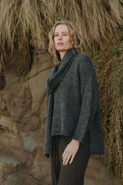 Talamaya Tops|Knitwear|Drift Airy Pullover - Heath Green