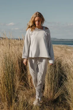 Talamaya Tops|Knitwear|Heavenly Fleece Windcheater - Silver Marle