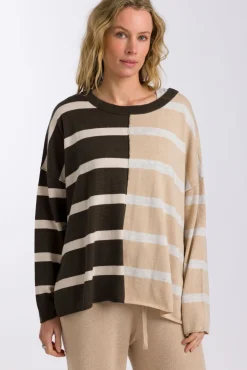 Talamaya Tops|Knitwear|Hinterland Stripe Pullover - Sable Combo
