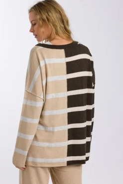 Talamaya Tops|Knitwear|Hinterland Stripe Pullover - Sable Combo
