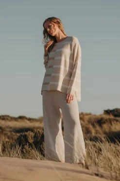 Talamaya Tops|Knitwear|Hinterland Stripe Pullover - Sawdust